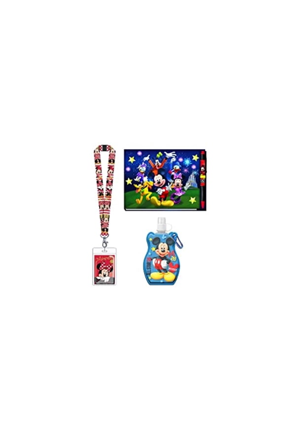 Disney Autograph Book 2022 Pen, Disney Lanyards for Kids and Mickey Water Bottle Key Ring Set, Disneyland Essentials Disney Gifts for Kids, for Boys and Girls 85928 Blue