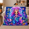 thumbnail image 1 of Magical Mermaid Ocean Adventure Underwater Fantasy, Cozy Friendship Quote Scene, Warm Flannel Blanket for Living Room and Reading Nook, Art Lovers Friendship Gift, Fantasy Home Decor, 1 of 9