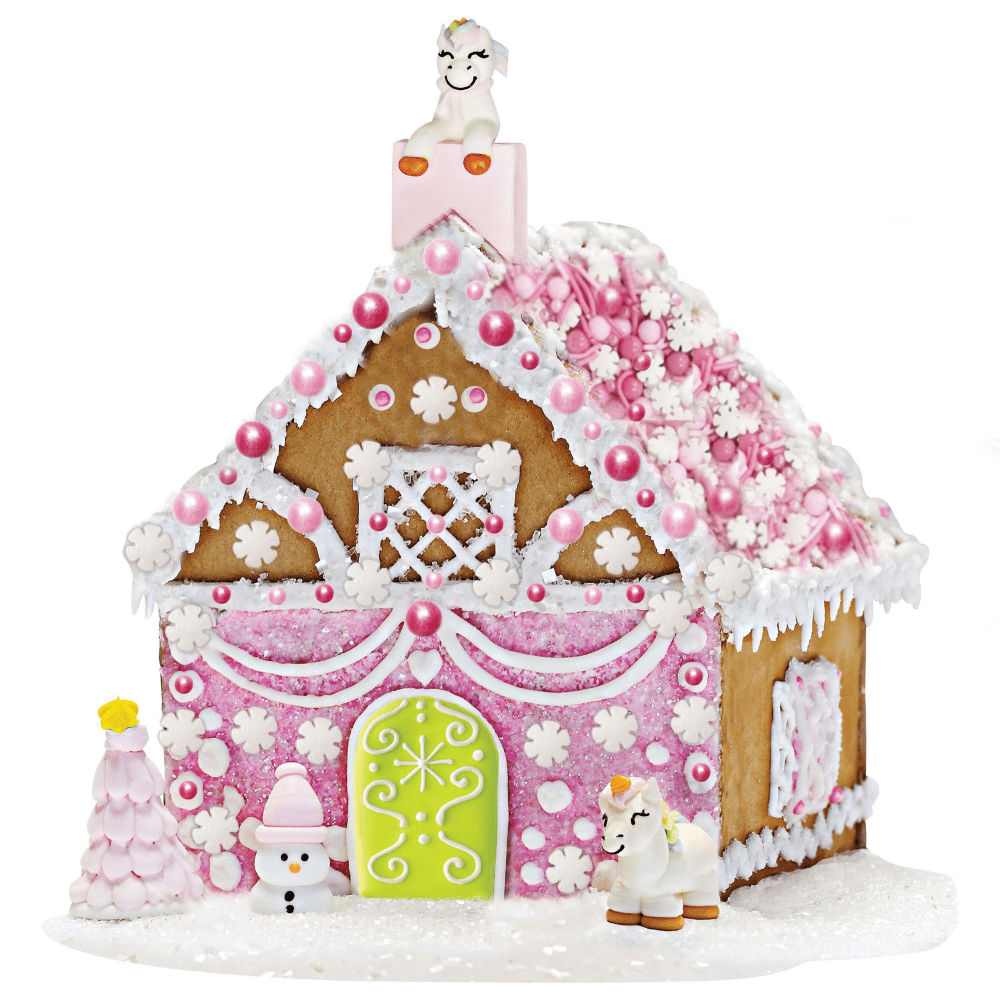 Magical Merryland Pink Unicorn Gingerbread House Kit by Bakery Bling