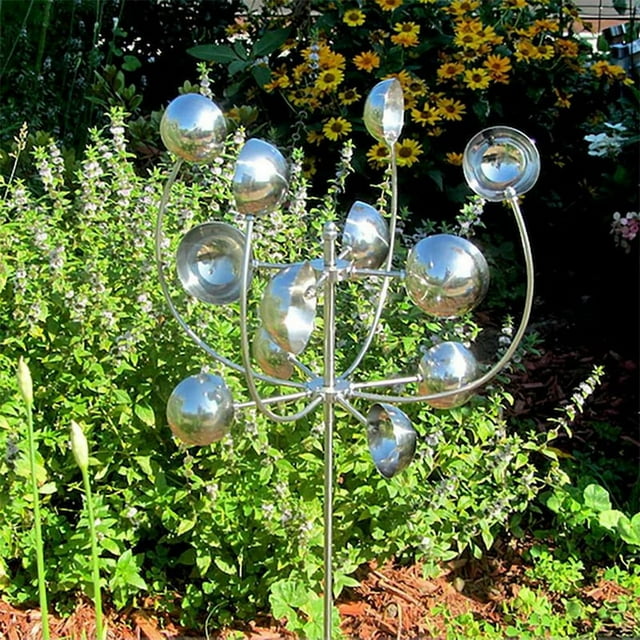 Magical Metal Windmill 3D Wind Powered Sculpture Lawn Metal