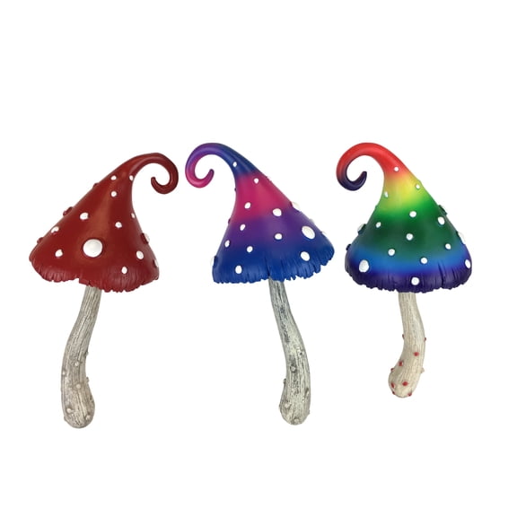 Magical Miniature Garden 7" Mushroom Collection (3 Pack) - 3 Fairy Garden Beautiful Miniature Mushrooms included. A Gnome - Fairy Garden Accessory