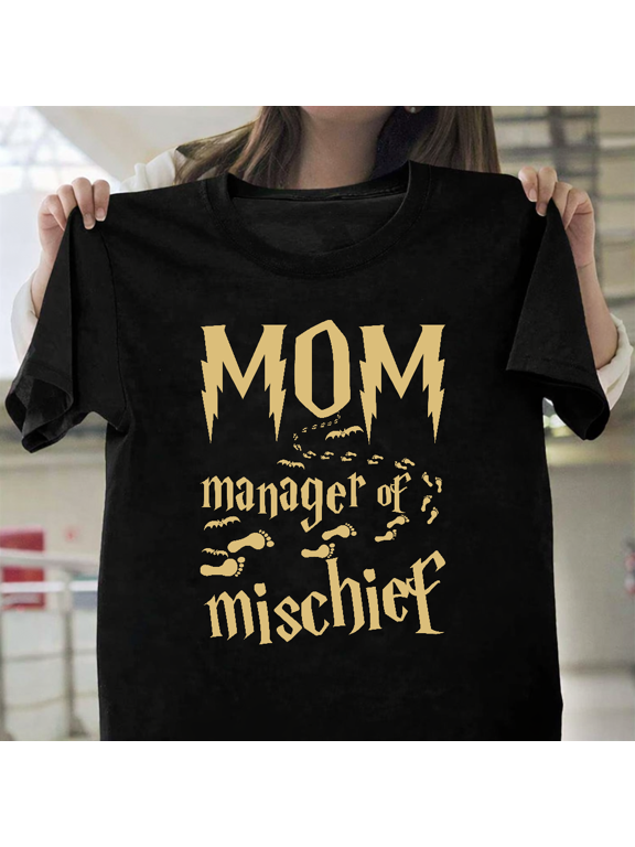 Magical Mom Manager Of Mischief Wizard Potter Fan Fantasy Art Unisex T-Shirt, for men & women, up to size 5XL.