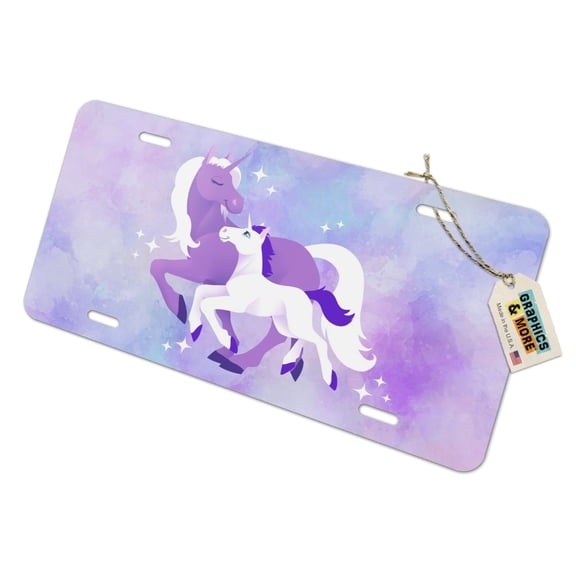 Magical Mom Unicorn and Baby Novelty Metal Vanity Tag License Plate