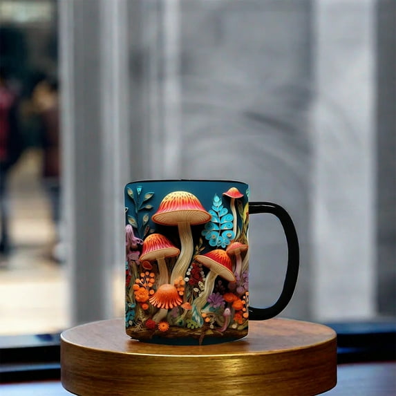 Magical Mushroom Ceramic Mug - Fashionable Multifunctional Cup, Cute Decorative Mug for Daily Use, Creative Drinkware for Coffee Tea Hot Beverages, 3.15 x 3.74 in