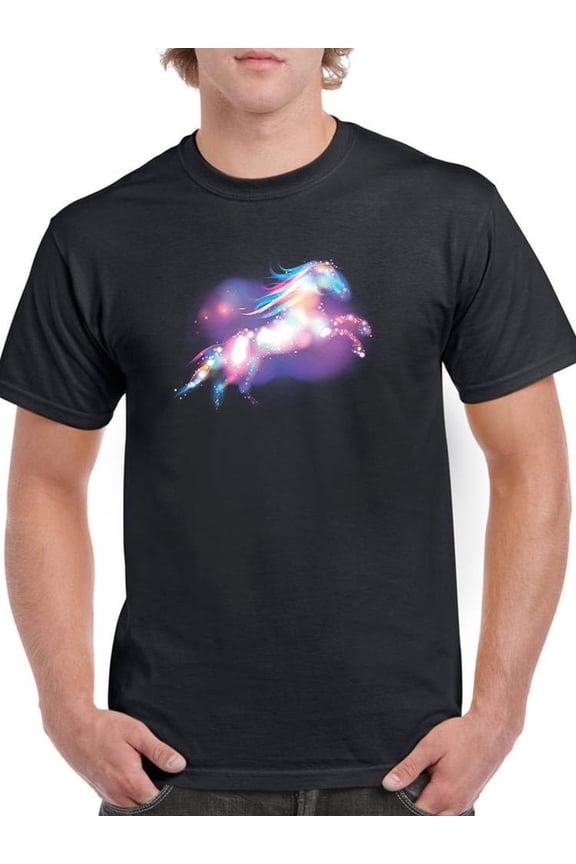 Magical Neon Horse T-Shirt Men -Image by Shutterstock, Male x-Large