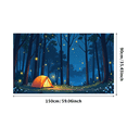 thumbnail image 1 of Magical Nighttime Forest Scene Backdrop Banner with Glowing Fireflies Tent and Starry Sky Party Decorations Photography Props Background for Camping Themed Parties Outdoor Gatherings and Photo Booths, 1 of 7