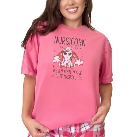 Magical Nursicorn Nurse Novelty Gift, Crunchberry Comfort Colors T-Shirt, 3XL