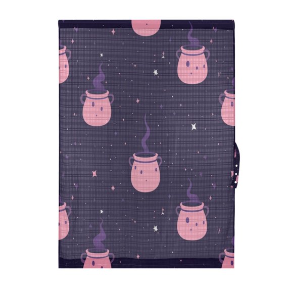 Magical Pink Pattern Door Curtain 25x40in Privacy Mesh with UV Protection Tie Back Rod Pockets