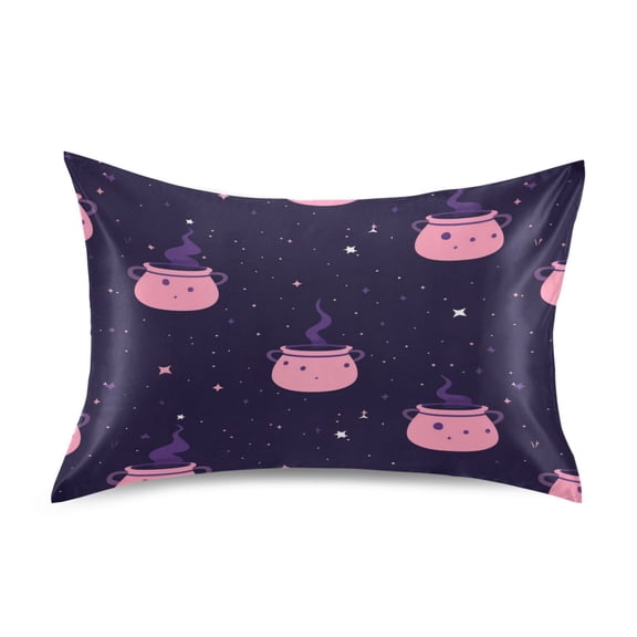 Magical Pink Pattern Luxury Silky Soft Pillowcase Standard Size Wrinkle Resistant Envelope Closure 20x26in