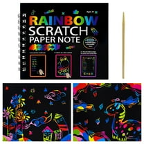 Magical Rainbow Scratch Paper,Rainbow Scratch Art, Rainbow Scratch Paper Crafts Note, Arts And Crafts, Art Set, Christmas Birthday Presents