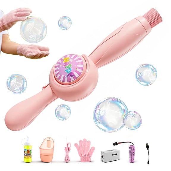 Magical Rainbow Smoke Bubble Machine,Rechargeable LED Light-Up Smoke Bubble Wand — One-Touch Activation, Ultra-Long Battery Life — Perfect for Outdoor Activities!