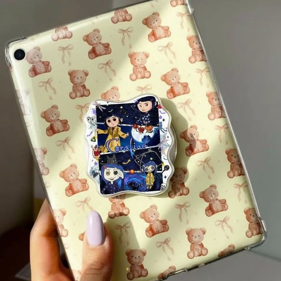 Magical Secret Door Scenes Phone Grip - Dark Whimsical Child and Black Cat Art Collage Holder - Unique Dark Fantasy Accessory for iPhone Samsung - MagSafe Compatible Goth Aesthetic Stand