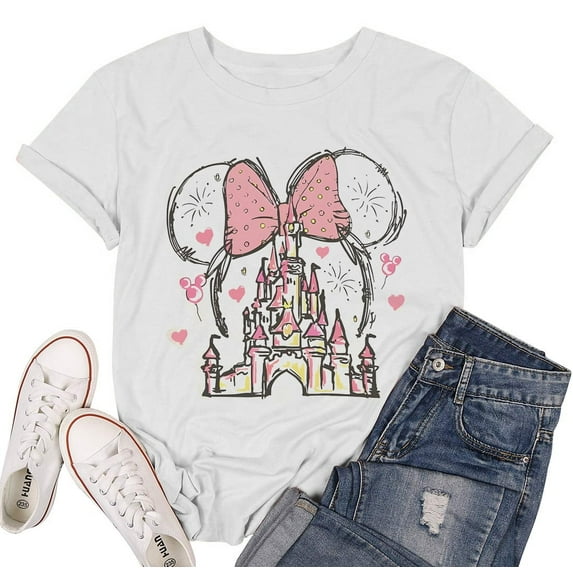 Magical Shirt for Women Magic Kingdom T Shirt Cute Castle Graphic Tee Family Holiday Vacation Short Sleeve Tops