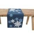 thumbnail image 1 of Magical Snowflakes Christmas Table Runner 16"x36", Red Dark Blue 15"x70", 1 of 5