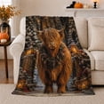 thumbnail image 1 of Magical Snowy Forest Highland Cow Wreath Christmas, Festive Holiday Scene, Warm Flannel Blanket for Ranch House and Living Room, Art Lovers Housewarming Gift, Festive Home Decor, 1 of 9