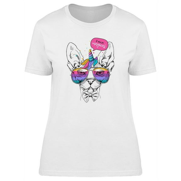 Magical Sphynx Cat Girly Graphic T-Shirt Women -Image by Shutterstock, Female Small