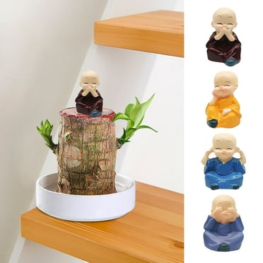 Magical Sprouting Brazilian Lucky Wood Plant Decor , Mini Brazilian Wood Hydroponic Plant Decor with Groot, Home Decor Purify Indoor Air (4 PCS Doll)