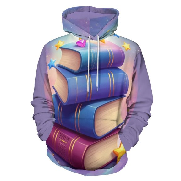 Magical Star Book Stack 3D Print Hoodie Men Women Autumn Thin Pullover Sweatshirt Vintage Streetwear Tops