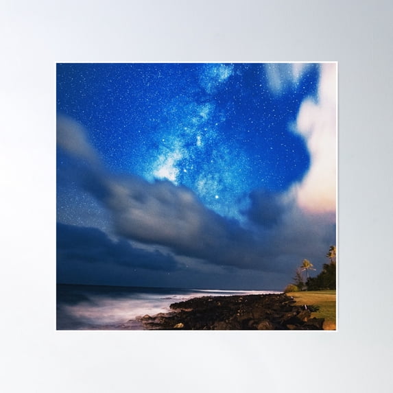 Magical Starry Night Sky Photography. Poster Wall Art, Modern Wall Decor, 30x30 UNFRAMED