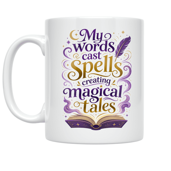 Magical Storytelling Spells - Fantasy Book Lover - 11 oz Ceramic Coffee Mug