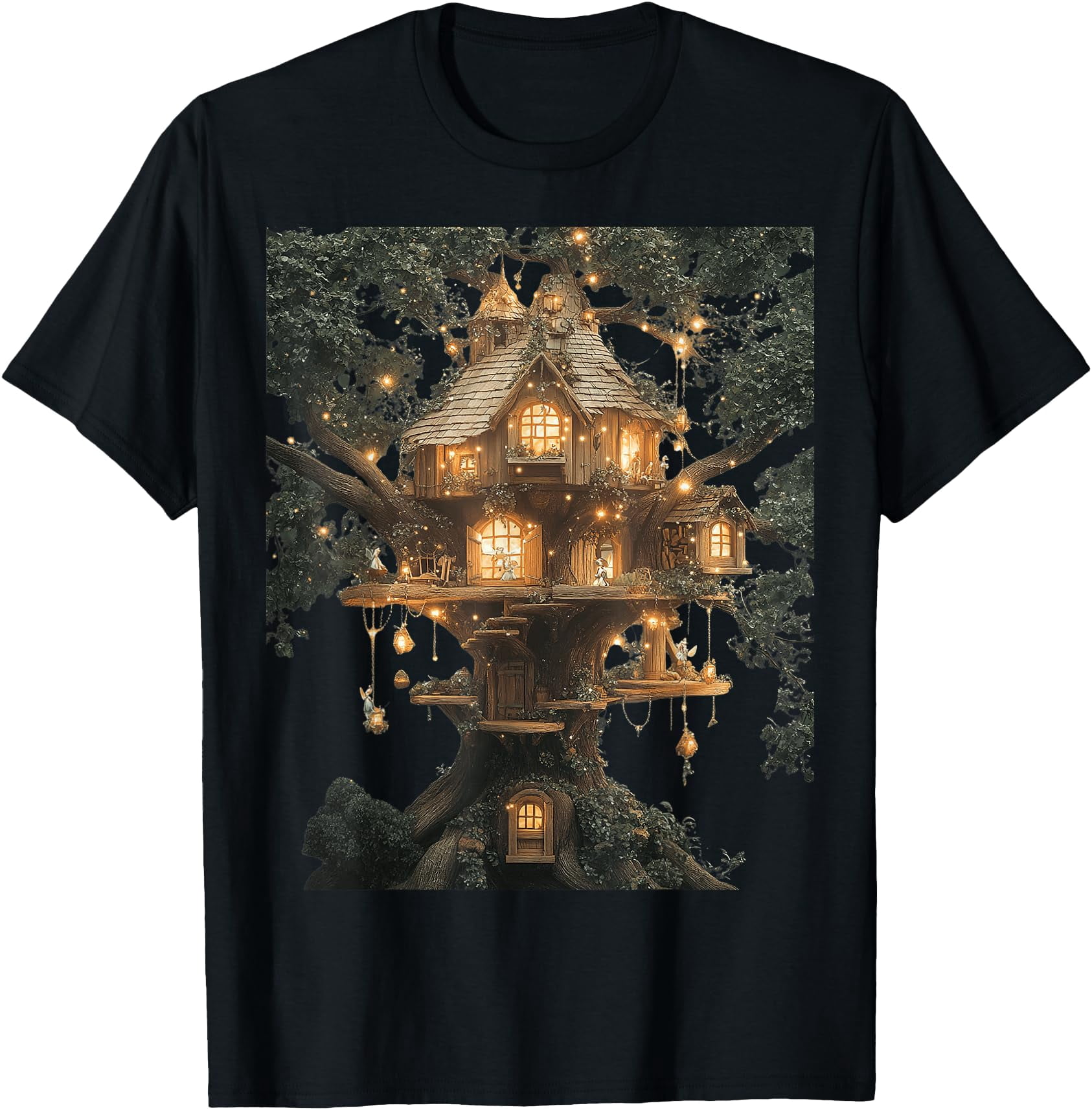Treehouse Fos Magical Treehouse Fantasy Art T-Shirt - Walmart.com
