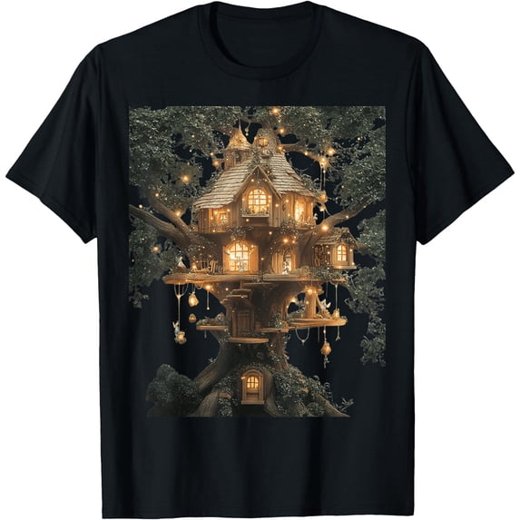 Magical Treehouse Fantasy Art T-Shirt - Walmart.com