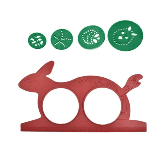 Magical Turtle Rabbits Drawing Stencil Geometric Spirographs Kit With Multi Function Ruler And 4 Gears For Creative Patterns Random Color Delivery