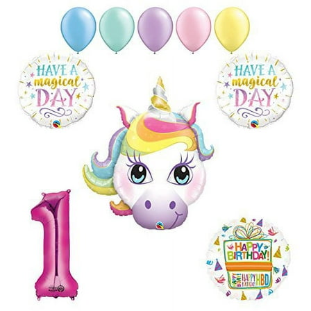 Magical Unicorn 1st Birthday Party Supplies and Balloon Decorations