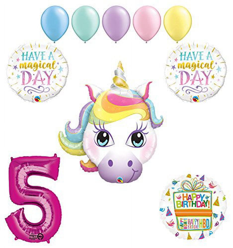  Unicorn 4th Birthday Party Decorations for Girls, Hombae 4th  Birthday Party Supplies Kit, Rainbow Birthday Banner Balloons Garland, No.4  Foil Balloon, Macaron Tinsel Curtains : Toys & Games