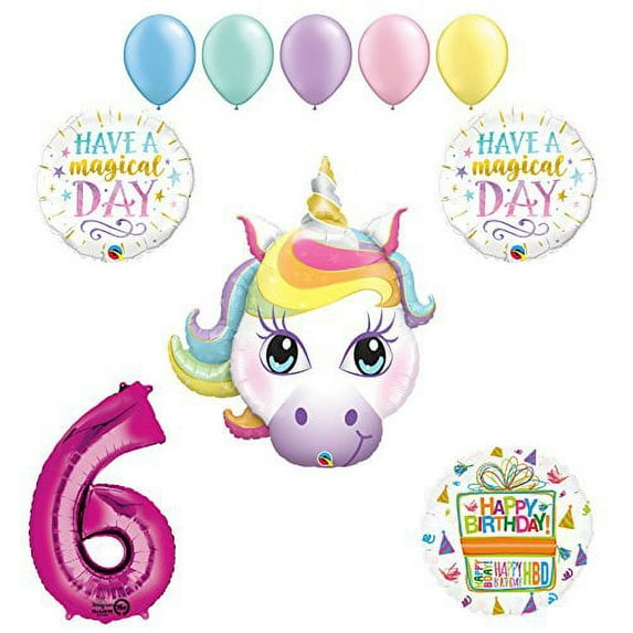 Magical Unicorn 6th Birthday Party Supplies and Balloon Decorations