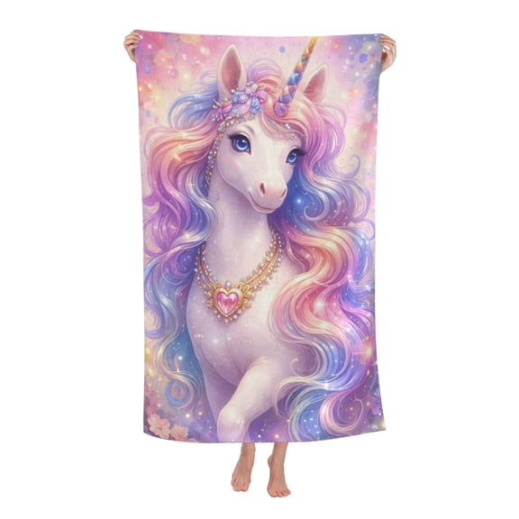 Magical Unicorn Bath Towel Soft and Highly Absorbent for Adults