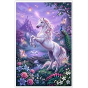 Magical Unicorn Enchanted Fairies Princess Castle Nursery Wall Art Poster