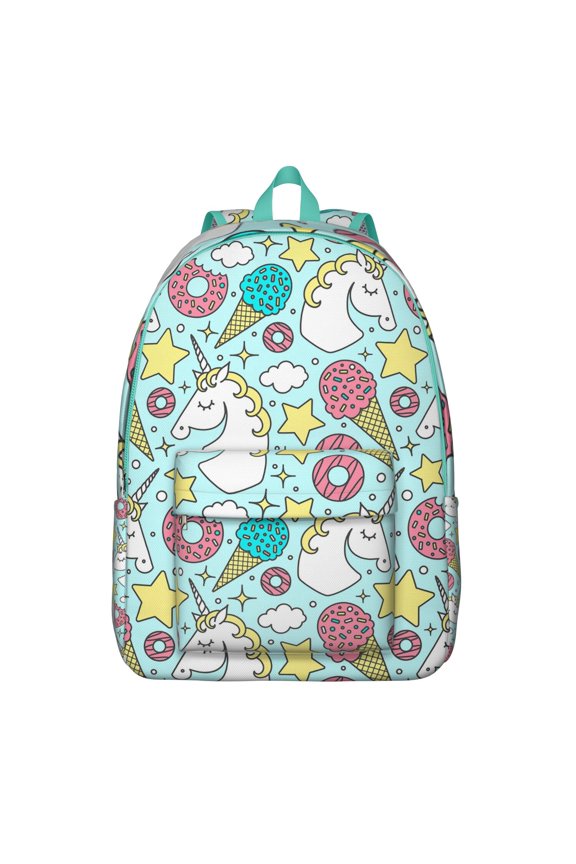 Magical Unicorn Fantasy Animal Print Travel Backpack – Durable Oxford Material with Anti-theft Features, Lightweight and Spacious for School and Short Trips