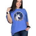 thumbnail image 1 of Magical Unicorn Graphic Tee, Moon and Stars Art T-Shirt, Mystical Floral Design Shirt, Fantasy Unicorn Clothing, Unique Gift Idea, Flo Blue Comfort Colors T-Shirt, Large, 1 of 1
