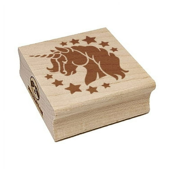 Magical Unicorn Head Square Rubber Stamp Stamping Scrapbooking Crafting - Small 1.25in