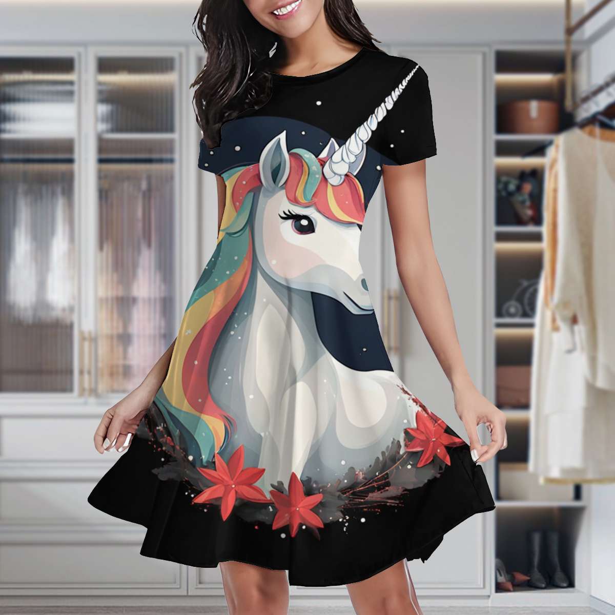 Magical Unicorn Night Sky Women's Classic Swing Skater Dress Casual Work Party Cocktail Dresses - Walmart.com Magical Unicorn Night Sky Women's Classic Swing Skater Dress Casual Work Party Cocktail Dresses - Walmart.com