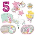 thumbnail image 1 of Magical Unicorn Party Supplies 8 Guests 5th Birthday Balloon Bouquet Decorations, 1 of 1