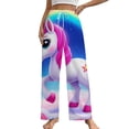 thumbnail image 1 of Magical Unicorn Rainbow Sky-1 Pajama Pants Loose Pajamas Female Breathable Home Trousers Leisure Sleeping Pants Large Size, 1 of 6