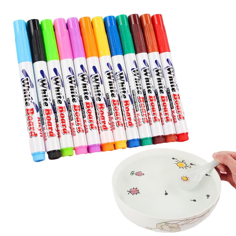  IRWPITW Magical Water Painting Pens for Kids, 12 Colors Magic  Drawing Pen Bundle, Kiddies Create Magic Pen Floating Ink Drawings Set with  Spoons and Towel, Tattoo Water Marker Gifts for Boys