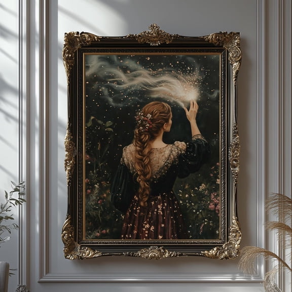 Magical Witch Decor, Botanical Garden Wall Art, Unframed Paper Poster 24x36in