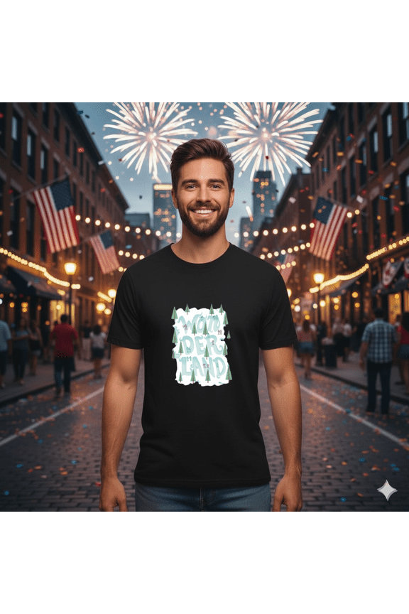 Magical Wonderland Whimsical Snowy Landscape Winter Dream Art Unisex T-Shirt, up to size 5XL