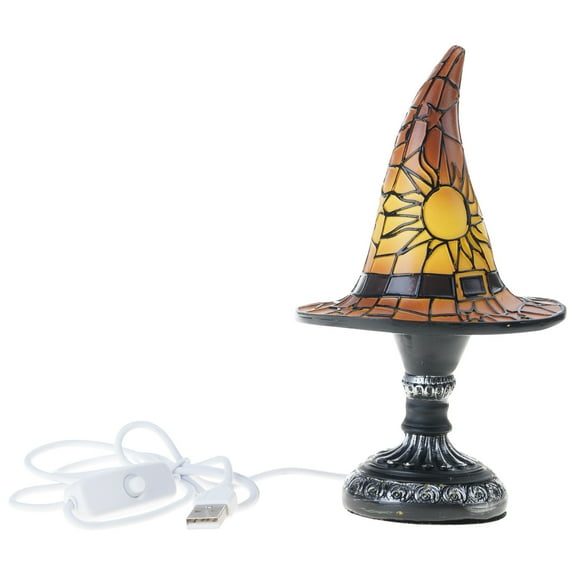 Magically Wizard Hat Shape Nightlight USB Powered Mysterious Glowing Witch Hat Table Lamp Living Room Bedroom Ornament