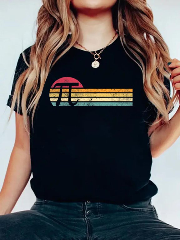 Magicalville Math Lover Men's Retro Vintage Pi Day 3.14 Funny Math Nerd T-Shirt - Black, Small Graphic Tee summer Tops For Women Round Neck Fashion Cotton shirts