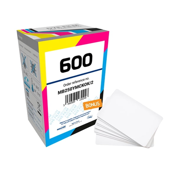 Magicard MB250YMCKOK/2 YMCKOK Color Ribbon for Magicard 600 + 10 PVC Cards