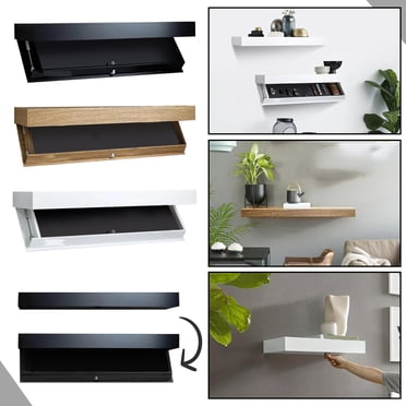 Secret Compartment Shelf - Hidden Storage Wall Shelf With Magnetic Flap For Living Room, Office & Bedroom
