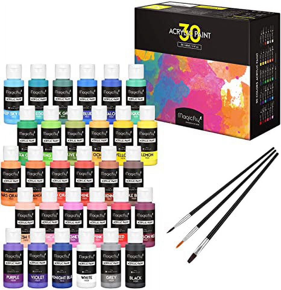  Magicfly 15 Pcs Chalk Furniture Paint Set, 9 Colors Ultra Matte  Finish Acrylic Craft Paint Set (60 ml/2 oz) with 1 Liquid Wax, 2 Brushes, 3  Sandpapers, Perfect for Home Decor