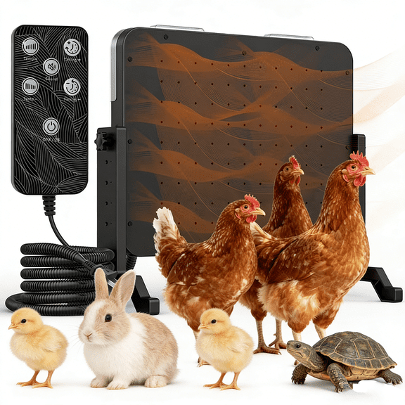 Magicfly Chicken Coop Heater, 200W with Remote Control ,5-level Height Adjustment, Chick Brooder Heating Plate 15" x 11" for Winter Chicks Poultry Animals
