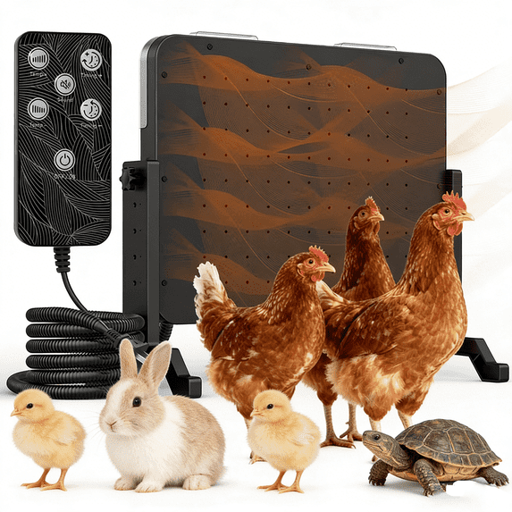 Magicfly Black Chicken Coop Heater 200W with Smart Thermostat and Timer for Ducklings Chicks Poultry