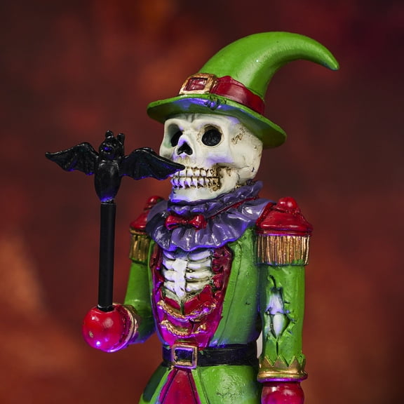 Magichat Vintage-Style LED Light-Up Skeleton Guard Decoration | Spooky Resin Ornament Perfect for Halloween Home and Party Decor