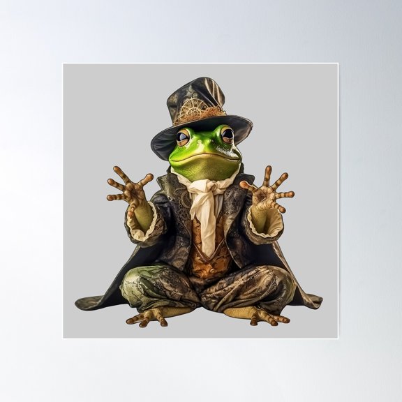 Magician Frog Poster Wall Art, Modern Wall Decor For Living Room Bedroom, 8x12 UNFRAMED